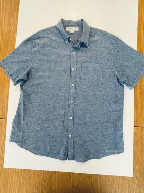 Old Navy Blue Short-Sleeve Button-Down Shirt